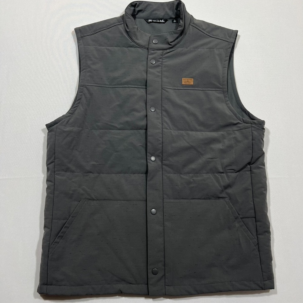 Travis Mathew Vest Snowbody Better‎ Golf Gray Puffer Quilted Outdoors Men's XL - Picture 2 of 13